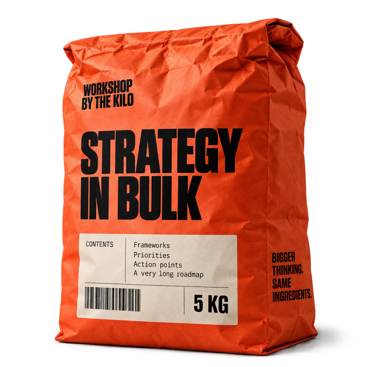 Large crinkled orange Strategy in Bulk sack, five kilos.
